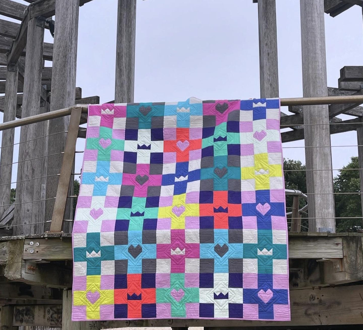 Heart + Crown Quilt pattern - Multi Sizes