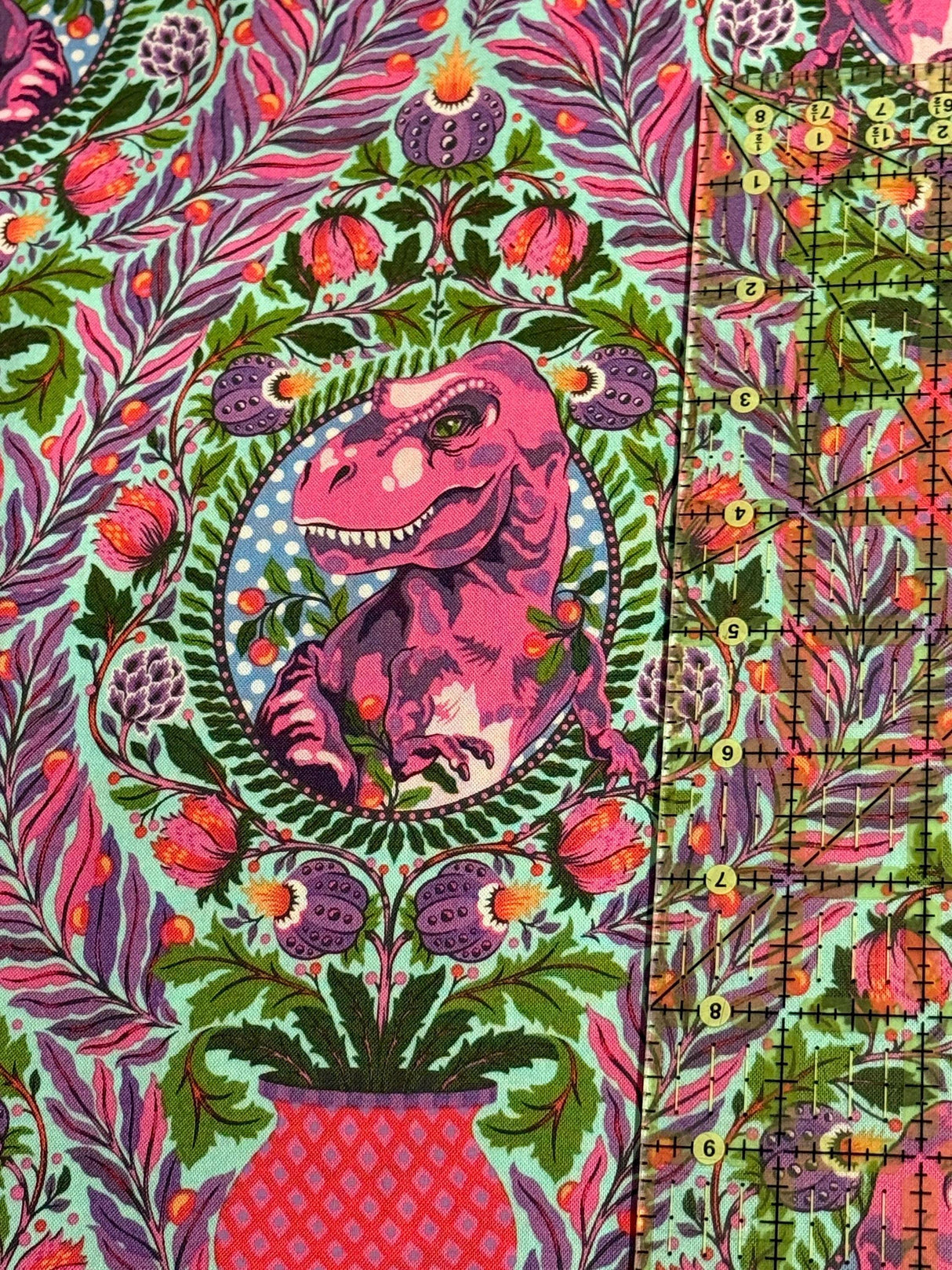 Tula Pink ROAR! Tree Rex - Mist by the half yard