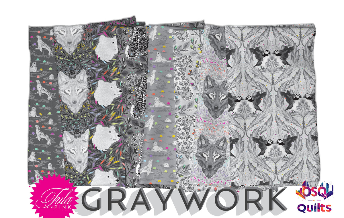 Tula Pink Graywork - Bundle - 8 Prints - NOW SHIPPING