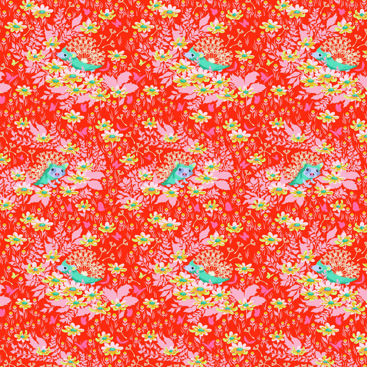 Tula Pink Tiny Beasts - Whose Your Dandy - Glow By the half yard
