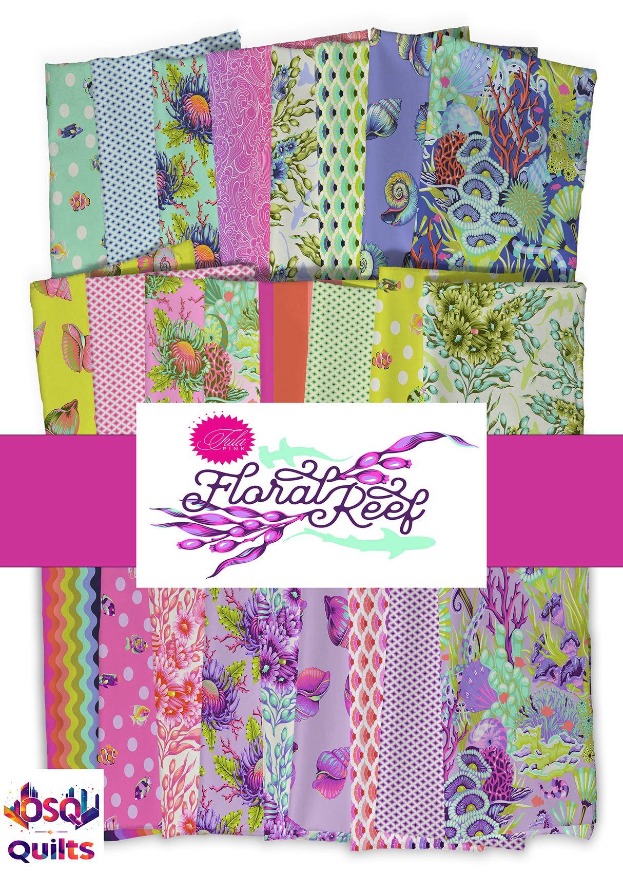 Floral Reef by Tula Pink Full Yard Bundle - Now. Shipping