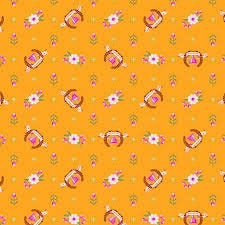 Tula Pink Slow and Steady Winners Circle Orange Crush fat quarter