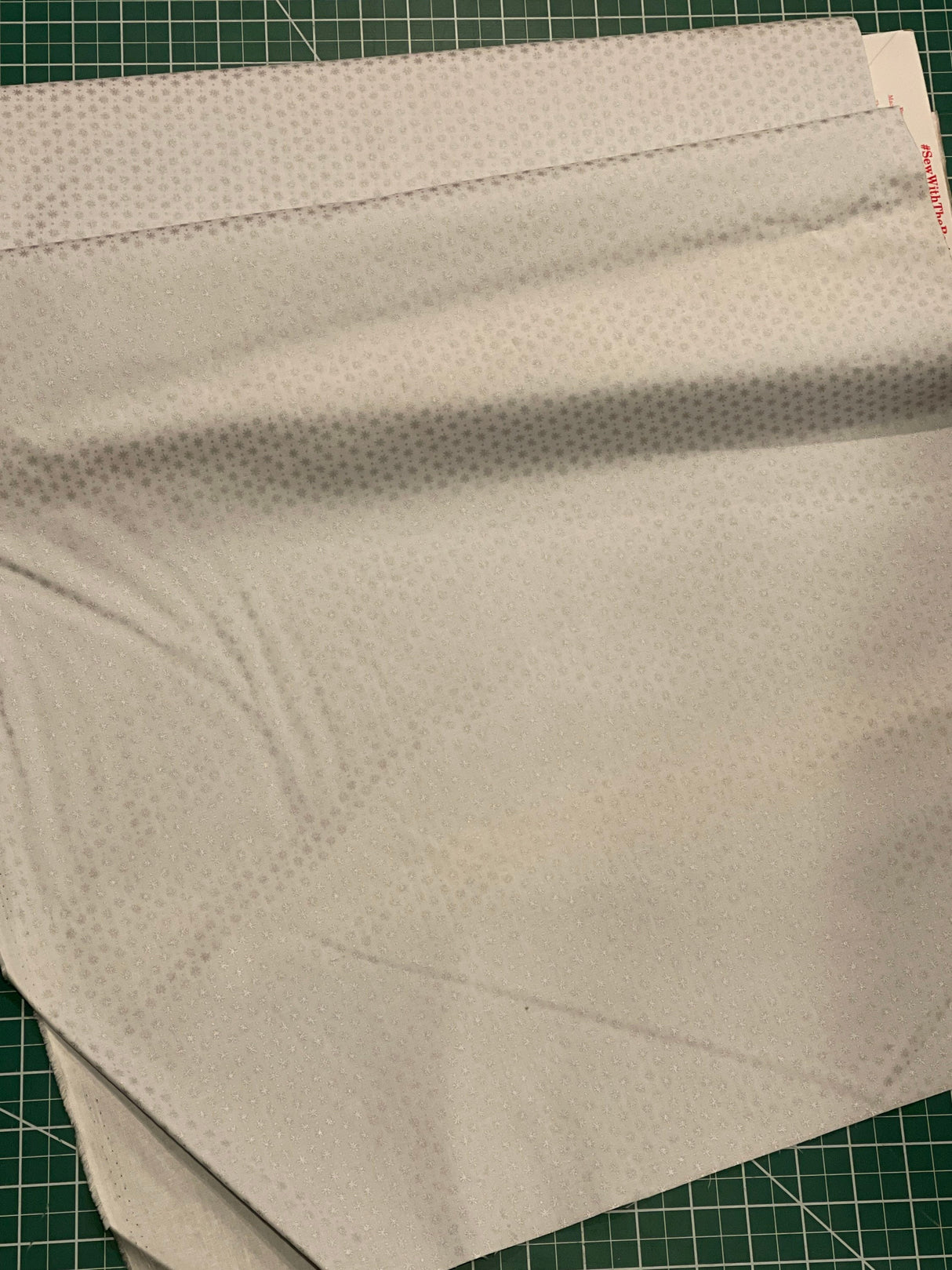 Lizzy house asterisk fabric OOP HTF whiteand silver  half yard