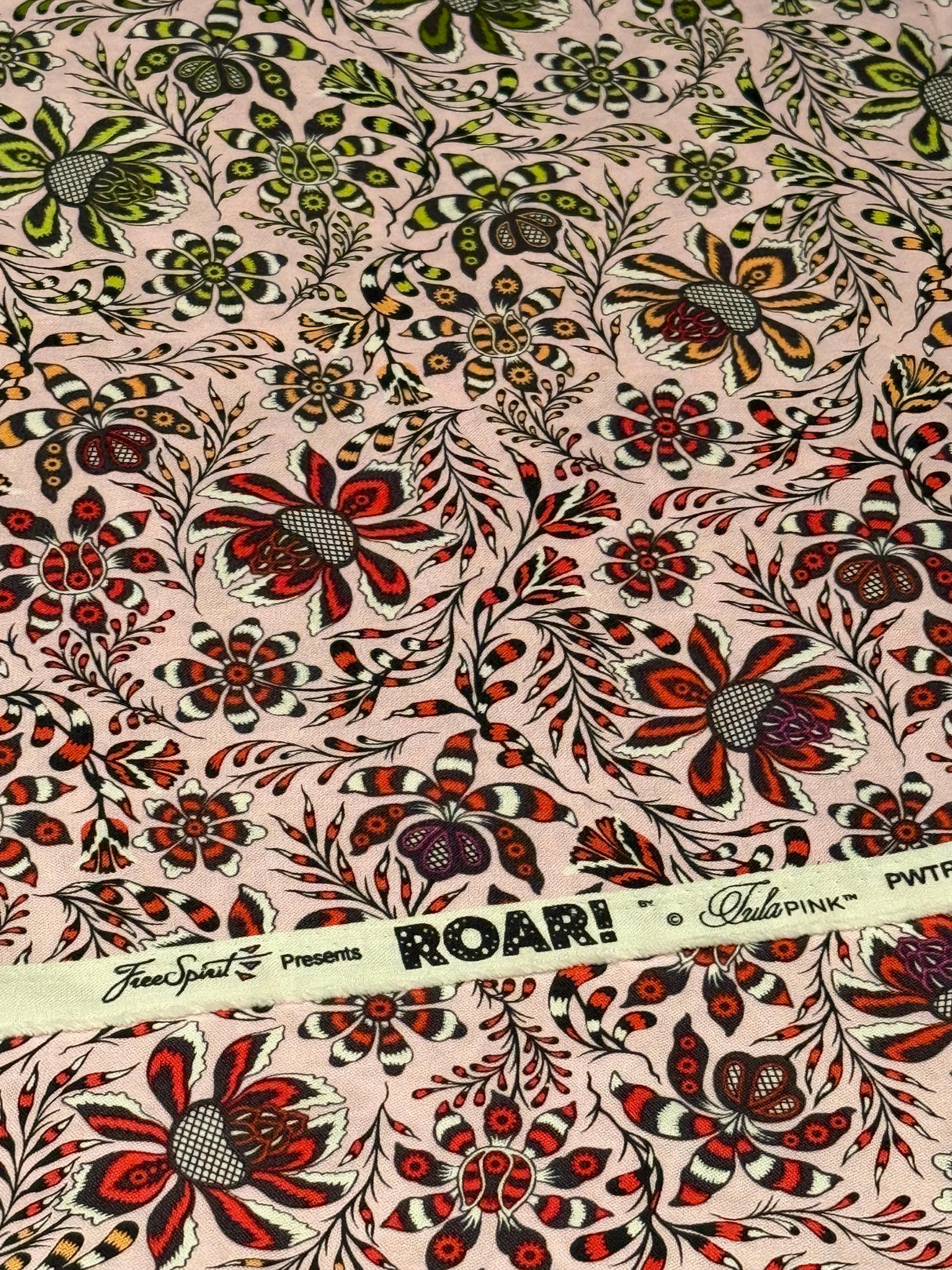 Tula Pink ROAR! Wild Vine - Blush by the half yard