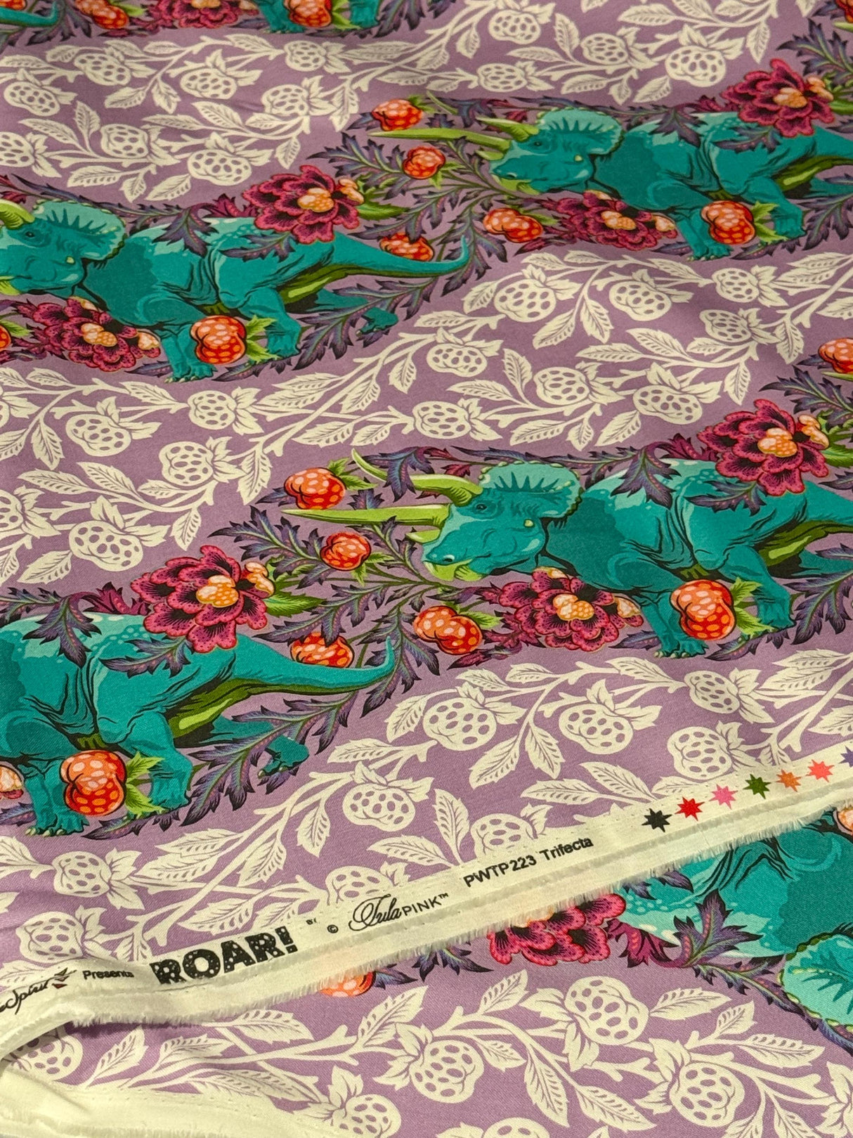 Tula Pink ROAR! Trifecta-  Mist by the half yard