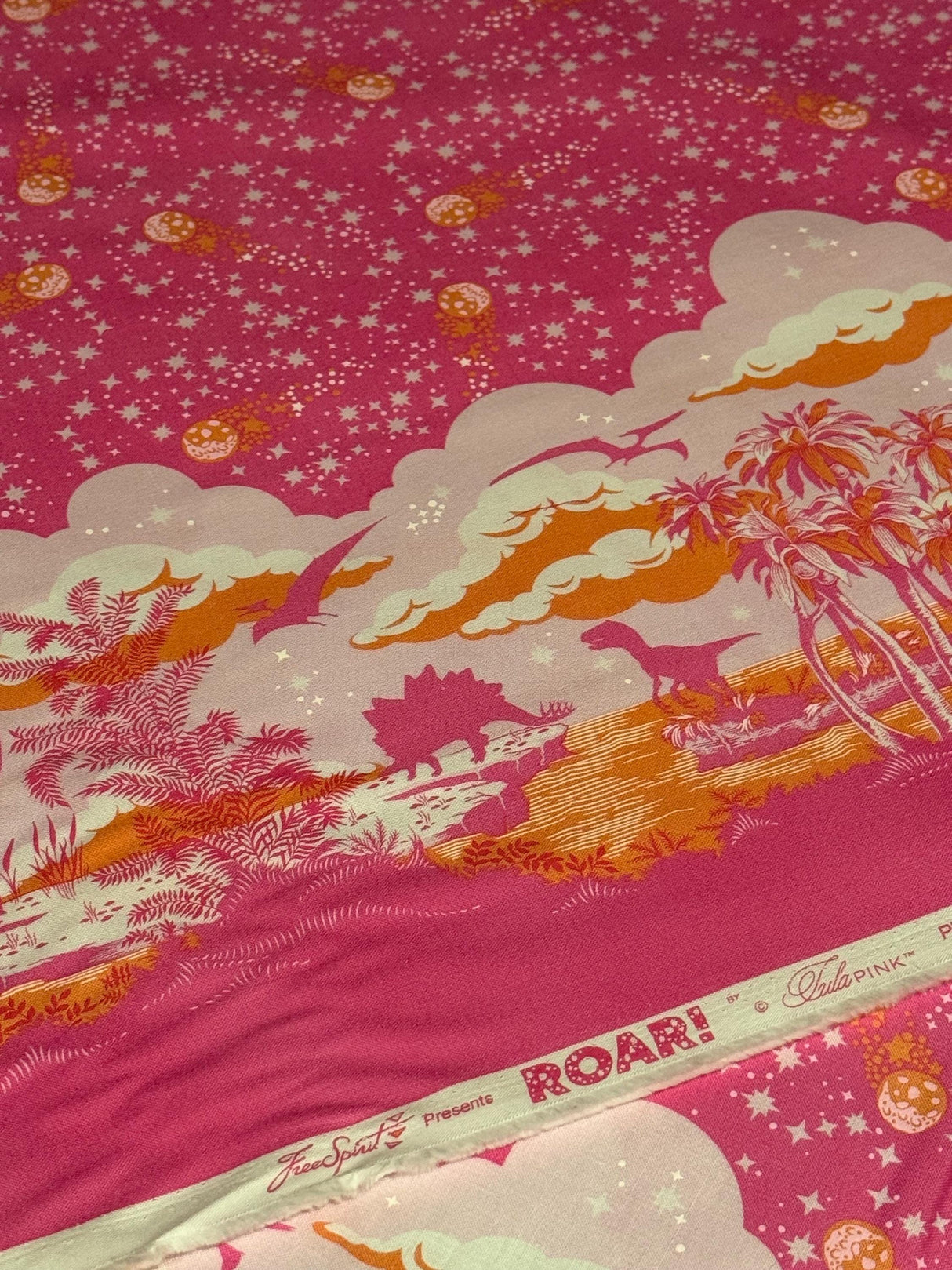 Tula Pink ROAR! Meteor Showers-  Blush by the half yard