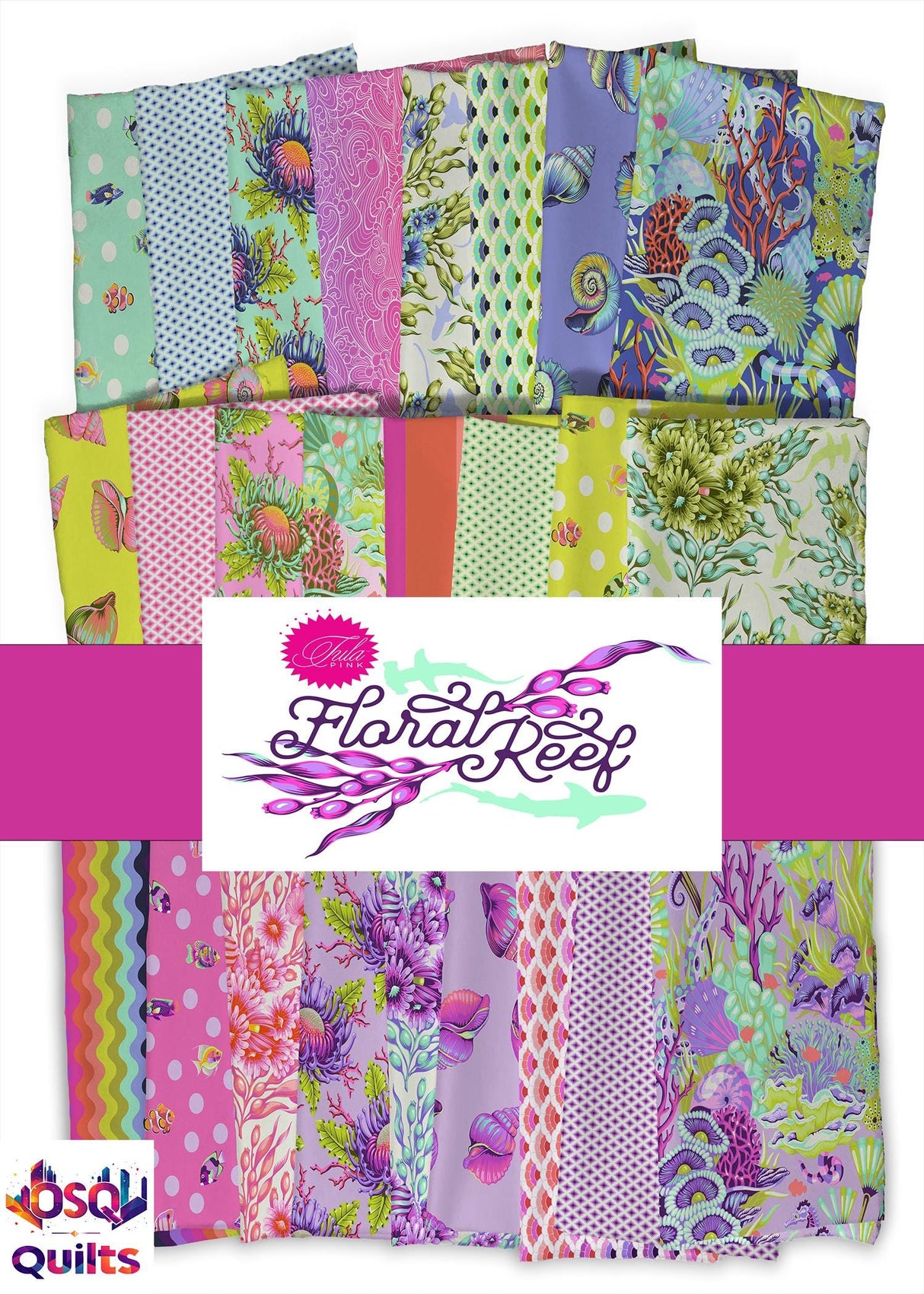 Tula Pink Floral Reef -  Half Yard Bundle - 25 Prints NOW SHIPPING
