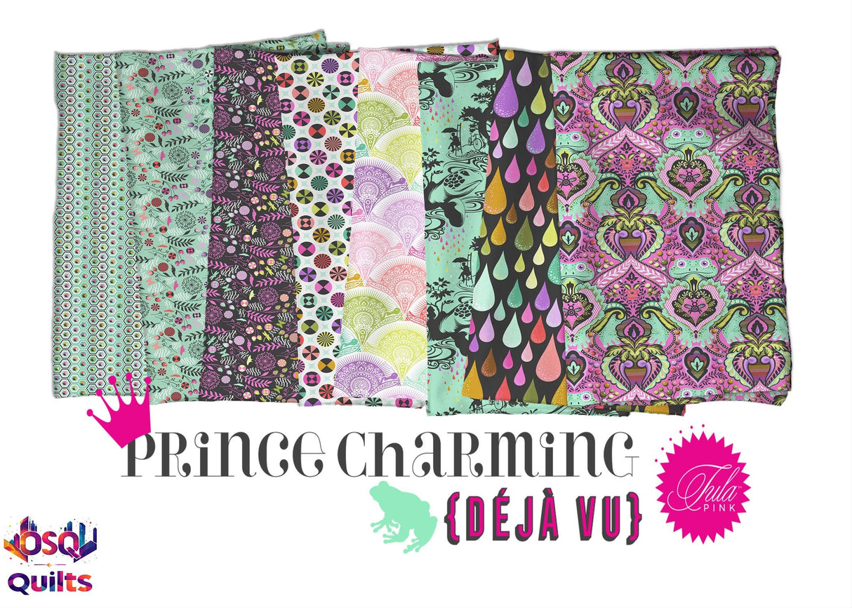 Tula Pink De Ja Vu - Prince Charming Bundle - 8 Prints - Half Yard